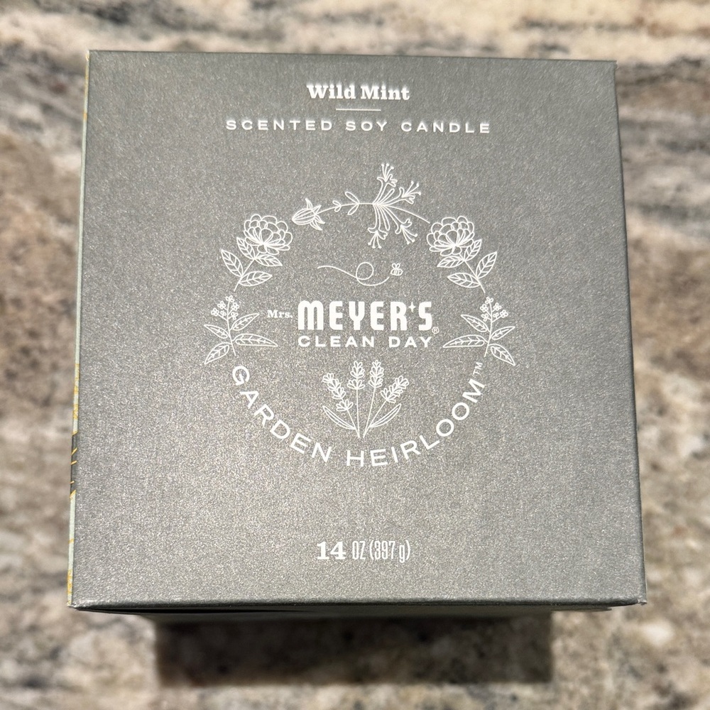 New In Box! Mrs. Meyer’s, Wild Mint, Garden Heirloom Scented Soy Candle